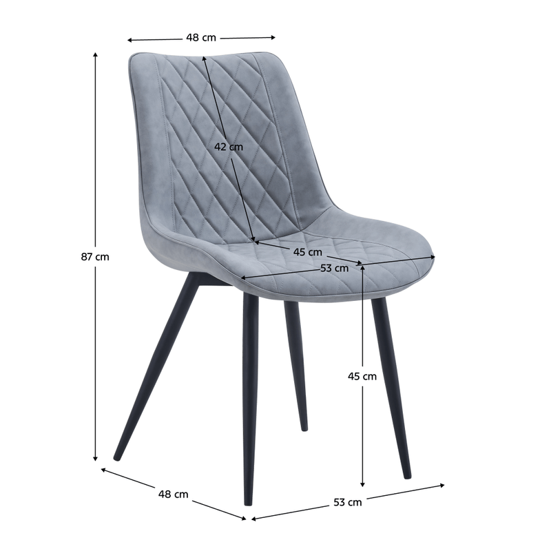 Casa si Gradina - Mobilier - Scaune si fotolii - Scaune - Scaun, piele ecologica gri/negru, HARLAN - Infinity.ro