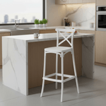 Casa si Gradina - Gradina si terasa - Mobilier exterior - Scaune si sezlonguri gradina - Scaun de bar, alb, SAVITA TYP 2 - Infinity.ro
