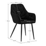 Casa si Gradina - Mobilier - Scaune si fotolii - Scaune - Fotoliu de design, material Velvet negru, VERIO NEW - Infinity.ro