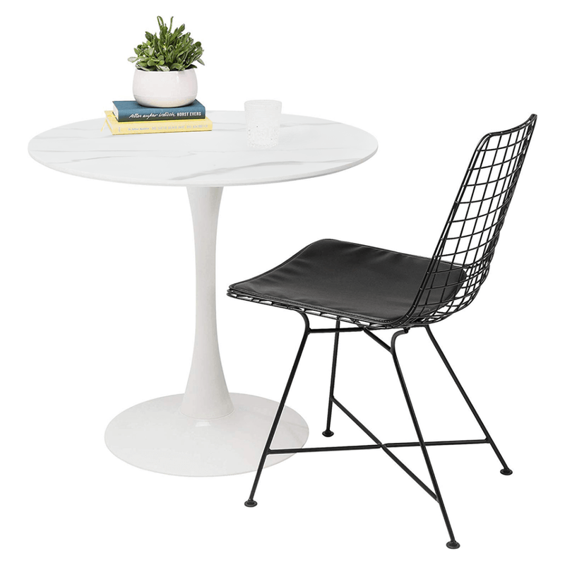 Casa si Gradina - Mobilier - Mese si birouri - Mese bucatarie si dining - Masa de sufragerie, marmura deschisa/alb, diametru 80 cm, LORIAN - Infinity.ro