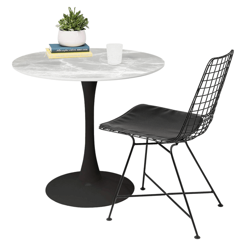 Casa si Gradina - Mobilier - Mese si birouri - Mese bucatarie si dining - Masa de sufragerie, marmura gri/negru, diametru 90 cm, LORIAN TYP 1 - Infinity.ro