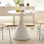 Casa si Gradina - Mobilier - Mese si birouri - Mese bucatarie si dining - Masa de sufragerie, marmura deschisa/alba, diametru 80 cm, VALER - Infinity.ro