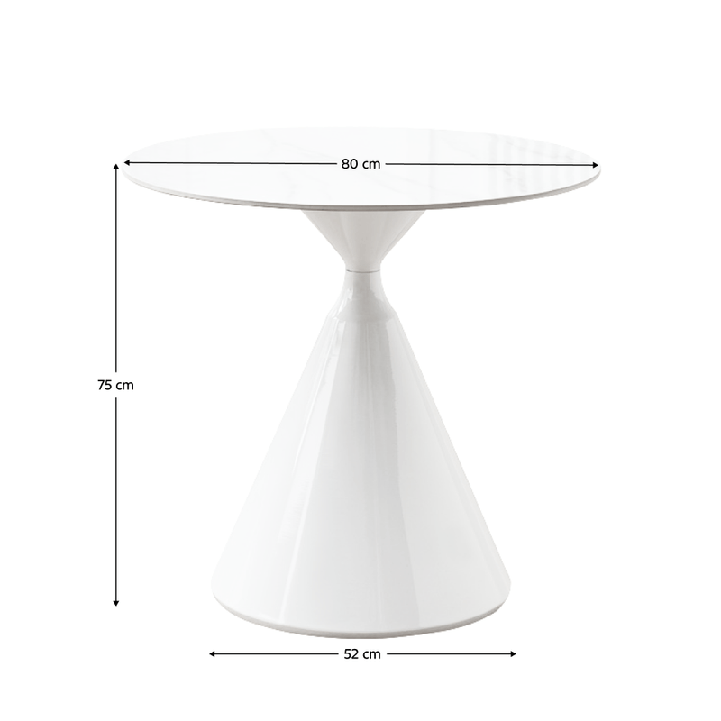 Casa si Gradina - Mobilier - Mese si birouri - Mese bucatarie si dining - Masa de sufragerie, marmura deschisa/alba, diametru 80 cm, VALER - Infinity.ro