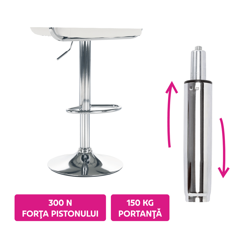 Casa si Gradina - Mobilier - Scaune si fotolii - Scaune - Piston cu gaz, crom, lungime 69,4 cm, 150 kg, PIEST TYP 8 - Infinity.ro