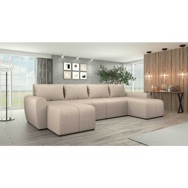 Casa si Gradina - Mobilier - Canapele si coltare - Coltare - Set de canapea universala, bej, DELIN U UNI - Infinity.ro