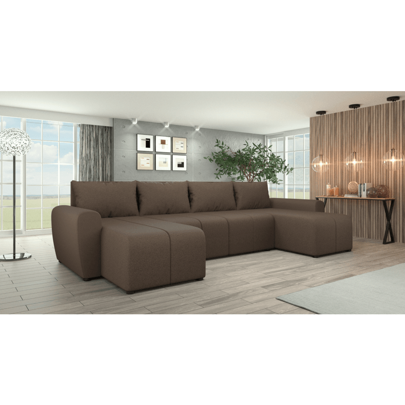 Casa si Gradina - Mobilier - Canapele si coltare - Coltare - Set canapea universala, maro, DELIN U UNI - Infinity.ro