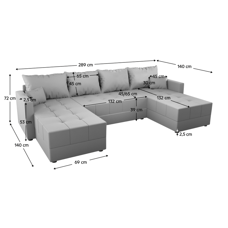 Casa si Gradina - Mobilier - Canapele si coltare - Coltare - Set de canapea universala, gri, DUAN U UNI - Infinity.ro