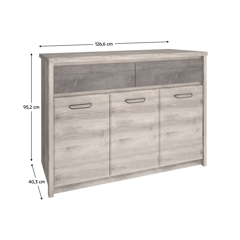 Casa si Gradina - Mobilier - Comode si corpuri - Comode - Comoda 3D2S, castan Nairobi / onix, JESI NEW - Infinity.ro