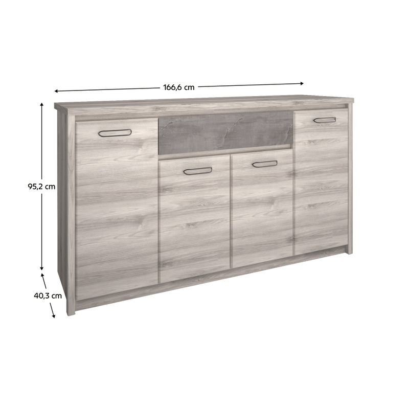 Casa si Gradina - Mobilier - Comode si corpuri - Comode - Comoda 4D1S, castan Nairobi / onix, JESI NEW - Infinity.ro
