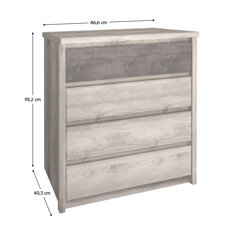 Casa si Gradina - Mobilier - Comode si corpuri - Corpuri bucatarie - Comoda 4S, castan Nairobi / onix, JESI NEW - Infinity.ro