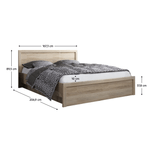 Casa si Gradina - Mobilier - Paturi si accesorii - Paturi - Pat cu spatiu de depozitare, 160x200, stejar Sonoma, JESI NEW - Infinity.ro