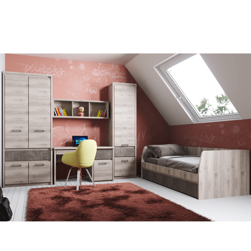 Casa si Gradina - Mobilier - Biblioteci si rafturi - Etajere - Etajera 2D1S, castan Nairobi / onix, JESI NEW - Infinity.ro