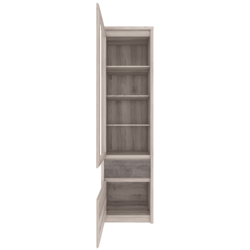 Casa si Gradina - Mobilier - Comode si corpuri - Corpuri bucatarie - Vitrina 1D1W1S, castan Nairobi / onix, JESI NEW - Infinity.ro