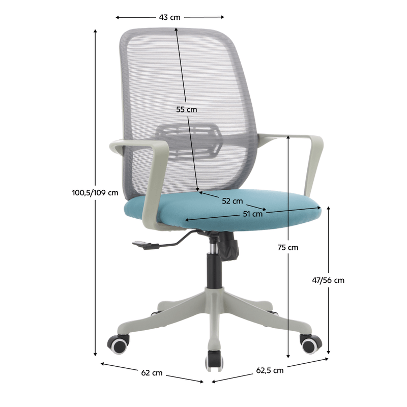 Casa si Gradina - Mobilier - Scaune si fotolii - Scaune - Fotoliu de birou, gri/albastru, DERVIN - Infinity.ro