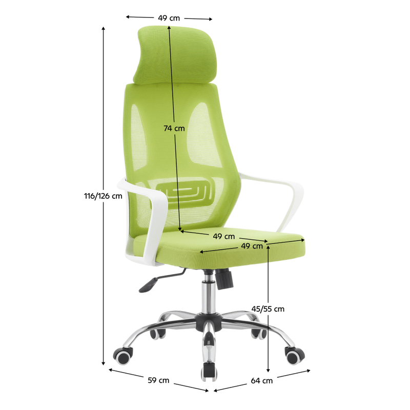 Casa si Gradina - Mobilier - Scaune si fotolii - Scaune - Scaun de birou, verde/alb/crom, TAXIS 2 NEW - Infinity.ro