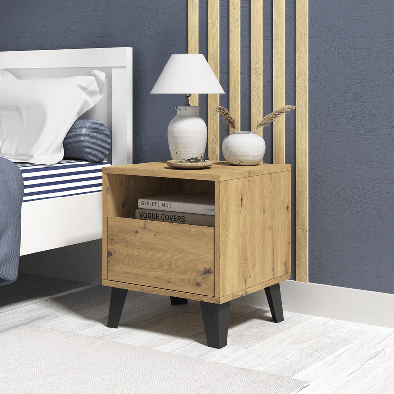 Casa si Gradina - Mobilier - Comode si corpuri - Noptiere - Noptiera stejar artisan, BOGAN NEW 1S - Infinity.ro