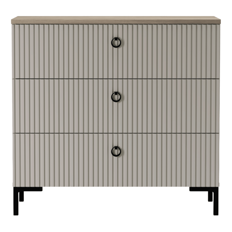 Casa si Gradina - Mobilier - Comode si corpuri - Comode - Comoda, gri-maroniu Taupe/stejar silverjack, DOMCA 3S - Infinity.ro