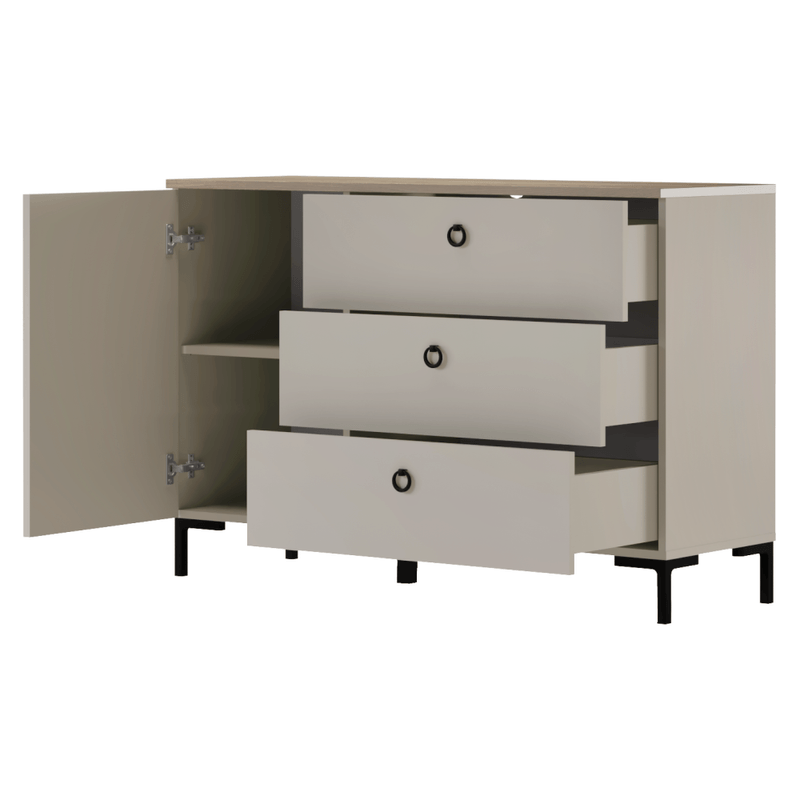 Casa si Gradina - Mobilier - Comode si corpuri - Comode - Comoda, stejar Taupe/stejar silverjack, DOMCA 1D3S - Infinity.ro