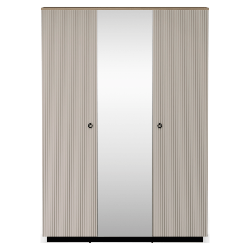 Casa si Gradina - Mobilier - Dulapuri si sifoniere - Dulapuri - Dulap cu oglinda, gri-maroniu Taupe/stejar silverjack, DOMCA 3D - Infinity.ro