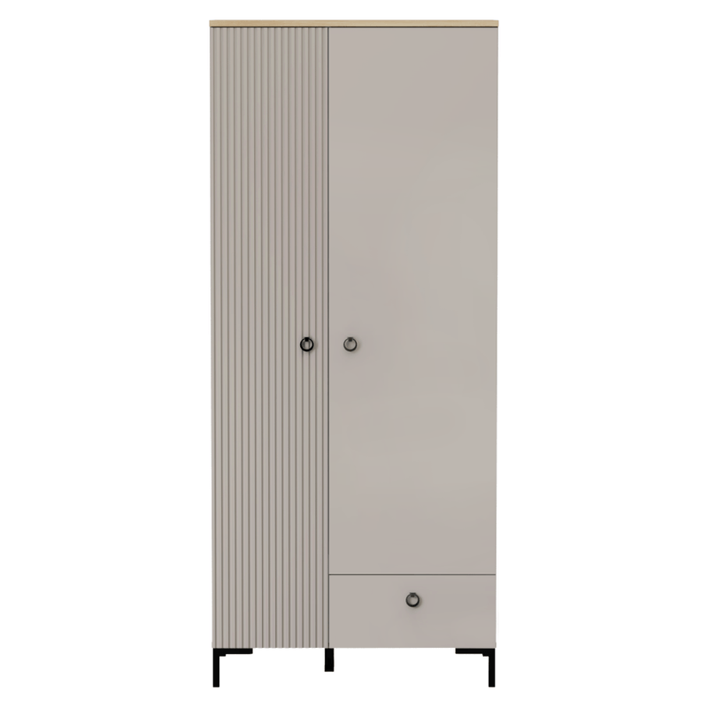 Casa si Gradina - Mobilier - Dulapuri si sifoniere - Dulapuri - Dulap, gri-maroniu Taupe/stejar silverjack, DOMCA 2D1S - Infinity.ro