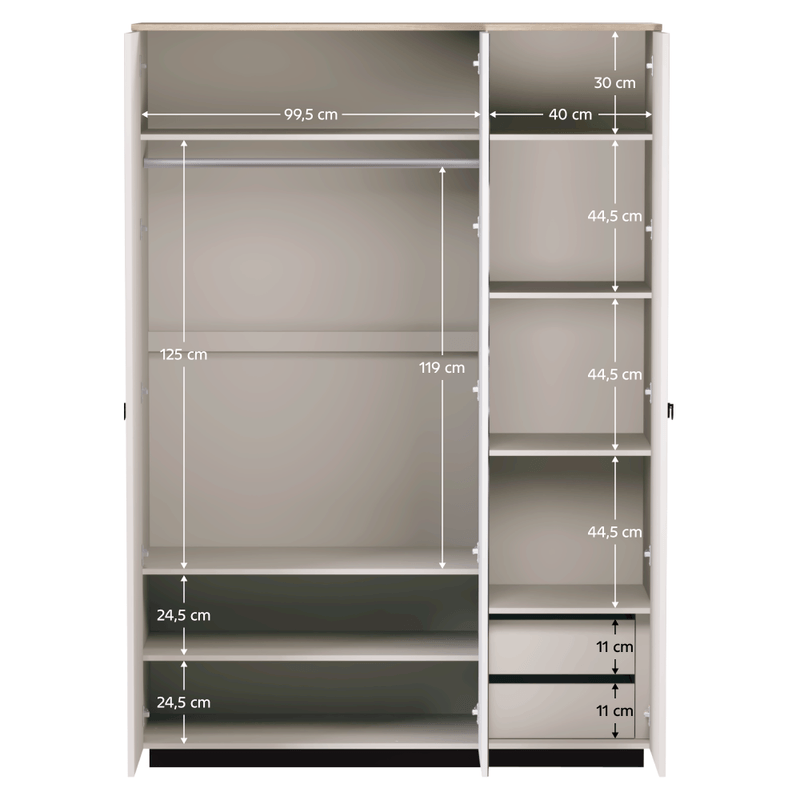 Casa si Gradina - Mobilier - Dulapuri si sifoniere - Dulapuri - Dulap cu oglinda, gri-maroniu Taupe/stejar silverjack, DOMCA 3D - Infinity.ro