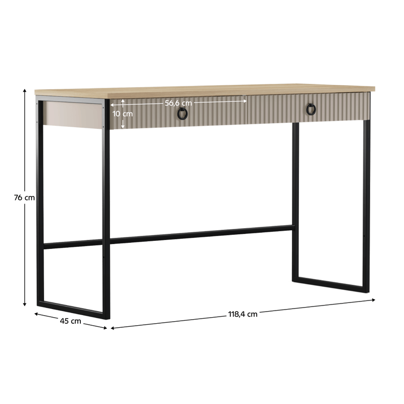 Casa si Gradina - Mobilier - Comode si corpuri - Masute de toaleta - Masuta de toaleta, gri-maroniu Taupe/stejar silverjack, DOMCA 2S - Infinity.ro