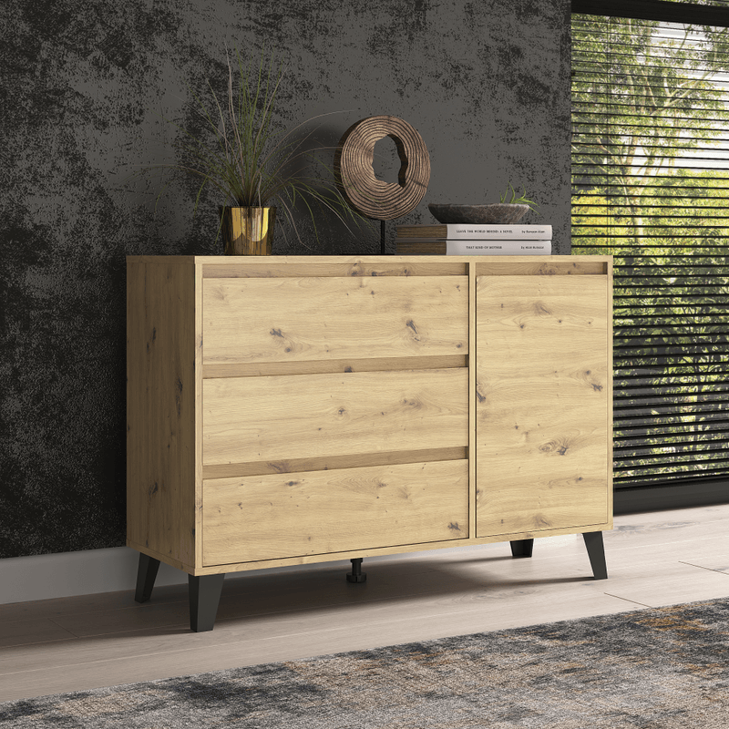 Casa si Gradina - Mobilier - Comode si corpuri - Comode - Comoda, stejar artisan, BOGAN NEW 1D3S - Infinity.ro