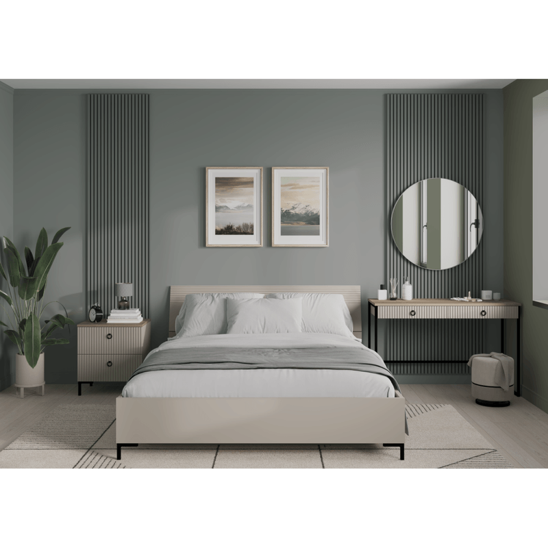Casa si Gradina - Mobilier - Comode si corpuri - Noptiere - Noptiera, gri-maroniu Taupe/stejar silverjack, DOMCA 2S - Infinity.ro