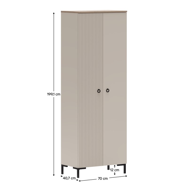 Casa si Gradina - Mobilier - Dulapuri si sifoniere - Dulapuri - Dulap, gri-maroniu Taupe/stejar silverjack, DOMCA 2D - Infinity.ro