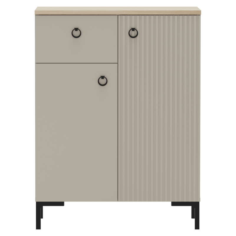 Casa si Gradina - Mobilier - Comode si corpuri - Comode - Comoda, gri-maroniu Taupe/stejar silverjack, DOMCA 2D1S - Infinity.ro