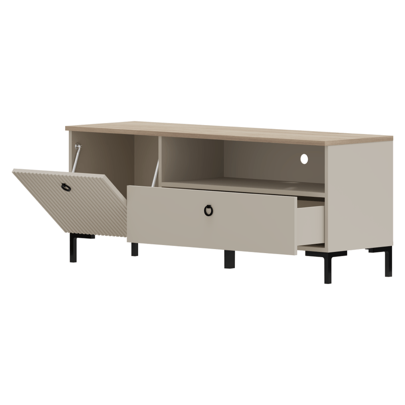 Casa si Gradina - Mobilier - Comode si corpuri - Comode - Masuta TV, gri Taupe/stejar silverjack, DOMCA 1K1S - Infinity.ro