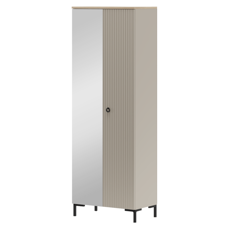 Casa si Gradina - Mobilier - Dulapuri si sifoniere - Dulapuri - Dulap cu oglinda, gri-maroniu Taupe/stejar silverjack, DOMCA 2D - Infinity.ro