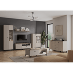 Casa si Gradina - Mobilier - Comode si corpuri - Corpuri bucatarie - Vitrina joasa, gri-maroniu Taupe/stejar silverjack, DOMCA 1D1W/140 - Infinity.ro