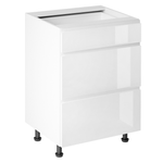 Casa si Gradina - Mobilier - Seturi de mobilier - Seturi bucatarie - Dulap inferior, alb/alb luciu extra ridicat HG, AURORA D60S4 - Infinity.ro