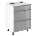 Casa si Gradina - Mobilier - Seturi de mobilier - Seturi bucatarie - Dulap inferior, alb/gri extra lucios HG, AURORA D60S3 - Infinity.ro