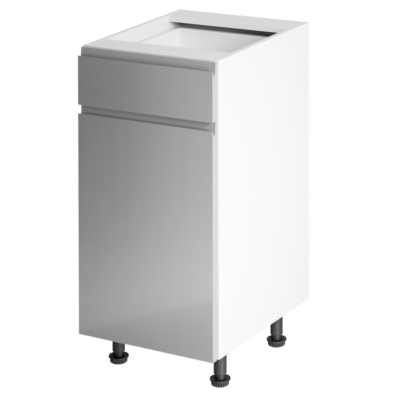 Casa si Gradina - Mobilier - Seturi de mobilier - Seturi bucatarie - Dulap inferior, alb/gri extra lucios HG, AURORA D40S1 - Infinity.ro