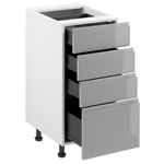 Casa si Gradina - Mobilier - Seturi de mobilier - Seturi bucatarie - Dulap inferior, alb/gri extra lucios HG, AURORA D40S4 - Infinity.ro