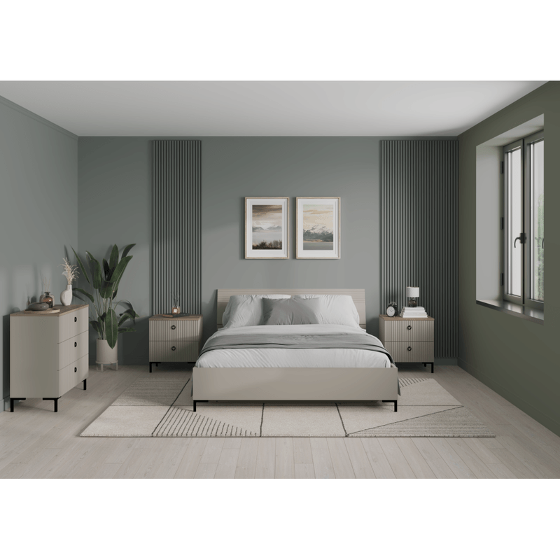 Casa si Gradina - Mobilier - Paturi si accesorii - Paturi - Pat matrimonial, 160x200, gri-maroniu Taupe, DOMCA - Infinity.ro