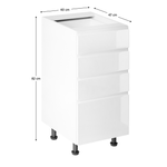 Casa si Gradina - Mobilier - Seturi de mobilier - Seturi bucatarie - Dulap inferior, alb/alb extra lucios HG, AURORA D40S5 - Infinity.ro