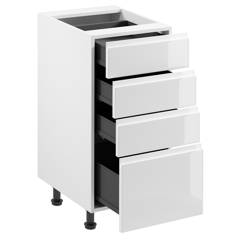 Casa si Gradina - Mobilier - Seturi de mobilier - Seturi bucatarie - Dulap inferior, alb/alb extra lucios HG, AURORA D40S5 - Infinity.ro