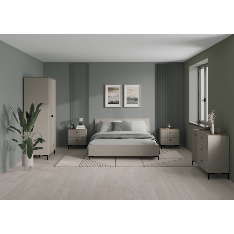 Casa si Gradina - Mobilier - Paturi si accesorii - Paturi - Pat matrimonial, 160x200, gri-maroniu Taupe, DOMCA - Infinity.ro