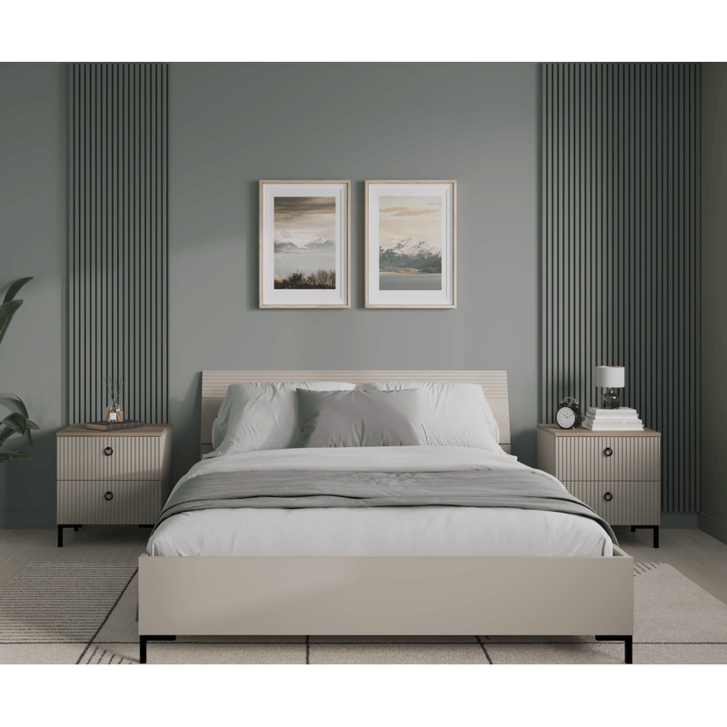 Casa si Gradina - Mobilier - Paturi si accesorii - Paturi - Pat matrimonial, 160x200, gri-maroniu Taupe, DOMCA - Infinity.ro