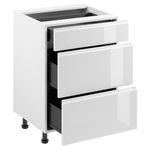 Casa si Gradina - Mobilier - Seturi de mobilier - Seturi bucatarie - Dulap inferior, alb/alb luciu extra ridicat HG, AURORA D60S4 - Infinity.ro