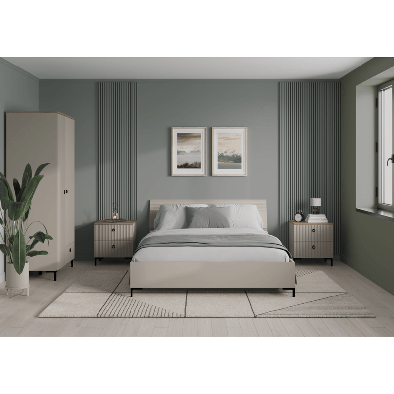 Casa si Gradina - Mobilier - Paturi si accesorii - Paturi - Pat matrimonial, 160x200, gri-maroniu Taupe, DOMCA - Infinity.ro
