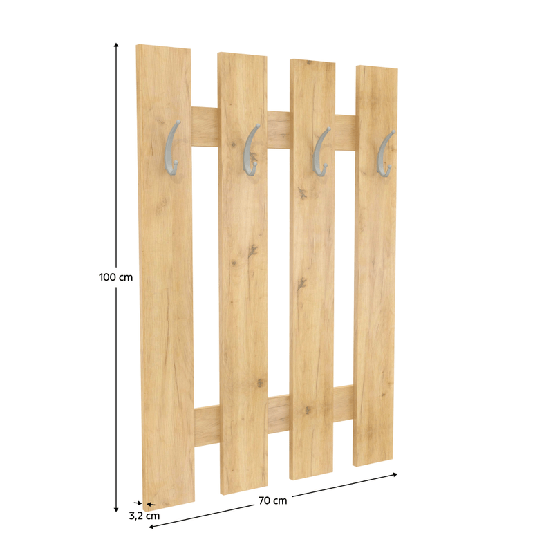 Casa si Gradina - Mobilier - Organizare si depozitare - Cuiere - Cuier perete, stejar artizanal, KORADO NEW KV11 - Infinity.ro