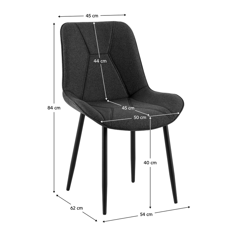 Casa si Gradina - Mobilier - Scaune si fotolii - Scaune - Scaun de sufragerie, gri inchis/negru, DELTA - Infinity.ro
