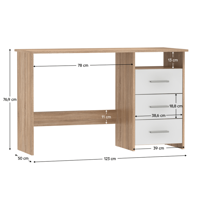 Casa si Gradina - Mobilier - Mese si birouri - Birouri - Masuta PC , stejar sonoma/alb, LARISTOTE NEW - Infinity.ro