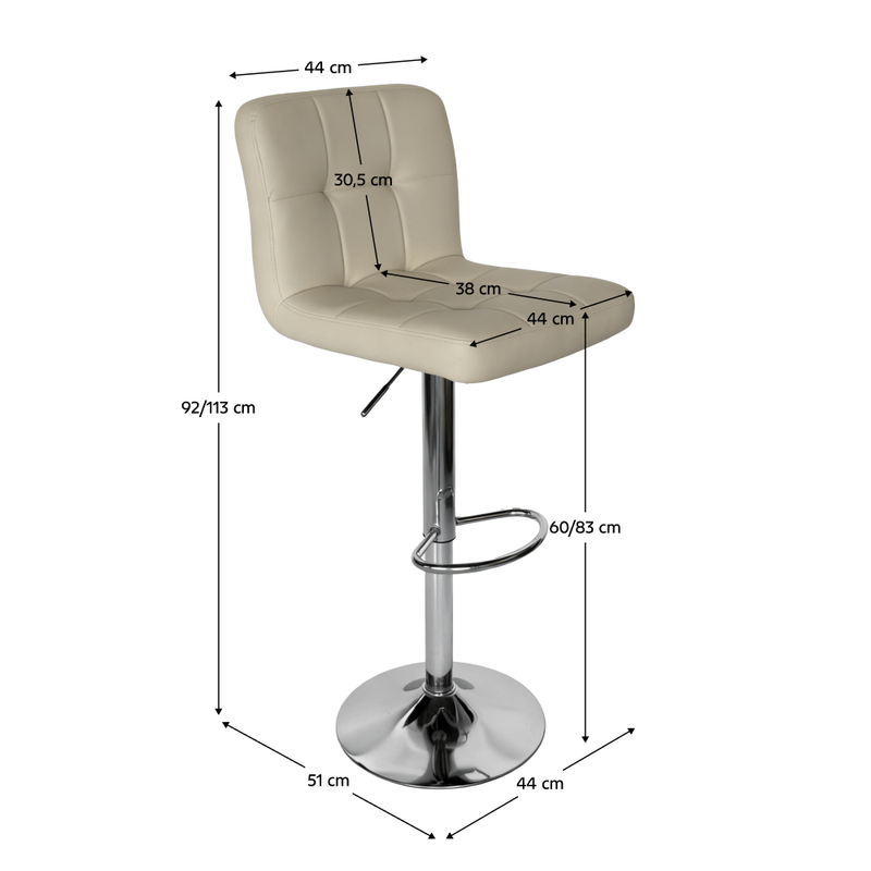 Casa si Gradina - Mobilier - Scaune si fotolii - Scaune - Scaun bar, piele ecologica bej/crom, KANDY 2 NEW - Infinity.ro