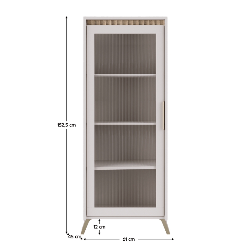 Casa si Gradina - Mobilier - Comode si corpuri - Corpuri bucatarie - Vitrina, casmir/stejar sonoma, LONGY REG1W - Infinity.ro