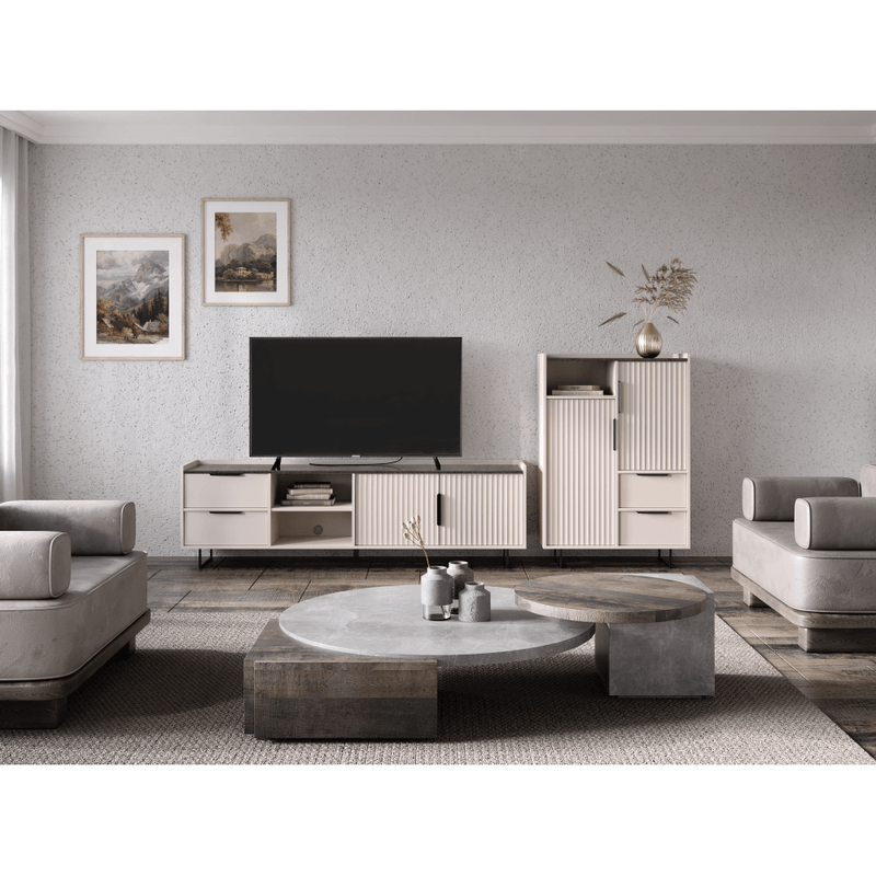 Casa si Gradina - Mobilier - Comode si corpuri - Comode - Comoda, casmir/castan de nurca arvadonna, FRESIO KOM2D2S - Infinity.ro